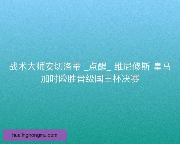 战术大师安切洛蒂 _点醒_ 维尼修斯 皇马加时险胜晋级国王杯决赛