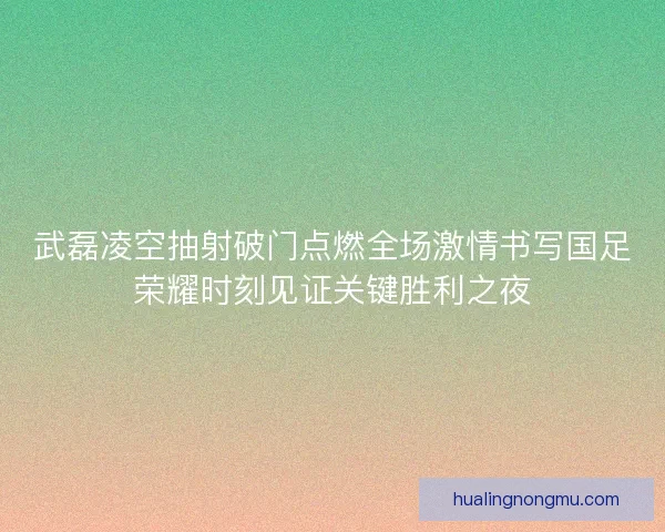武磊凌空抽射破门点燃全场激情书写国足荣耀时刻见证关键胜利之夜