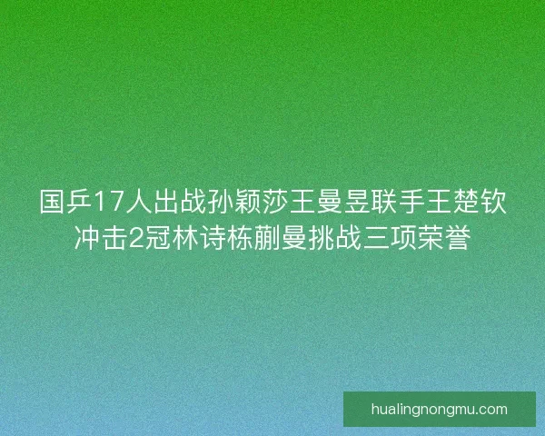 国乒17人出战孙颖莎王曼昱联手王楚钦冲击2冠林诗栋蒯曼挑战三项荣誉