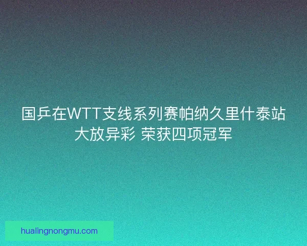 国乒在WTT支线系列赛帕纳久里什泰站大放异彩 荣获四项冠军