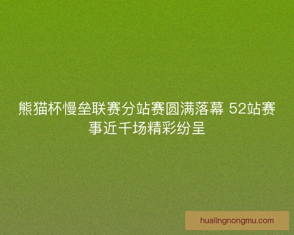 熊猫杯慢垒联赛分站赛圆满落幕 52站赛事近千场精彩纷呈